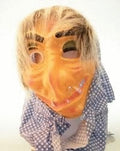Hexe Maske mit Kopftuch aus Plastik