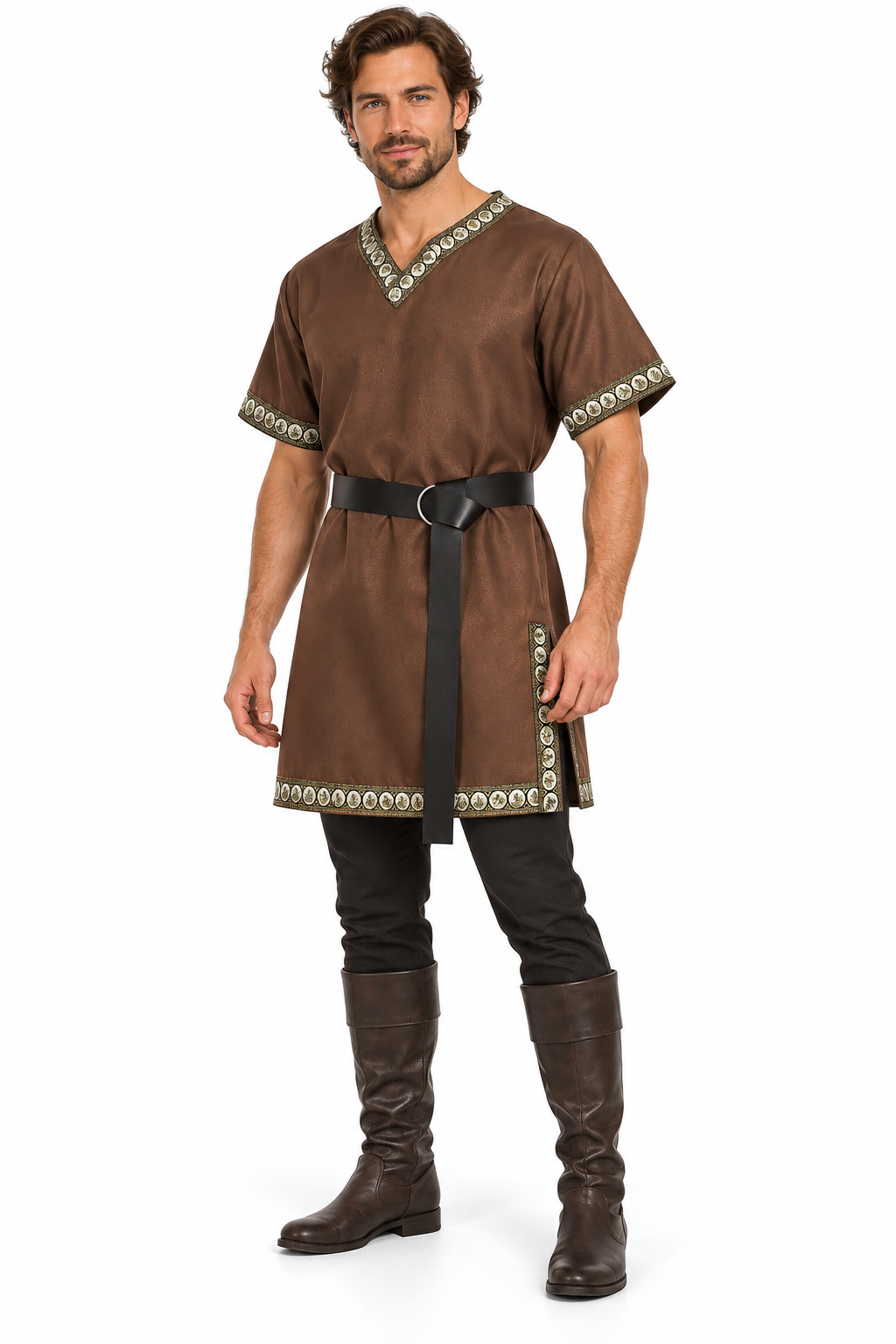 Mittelalter Tunika mit Borte – Wikinger & Pirat