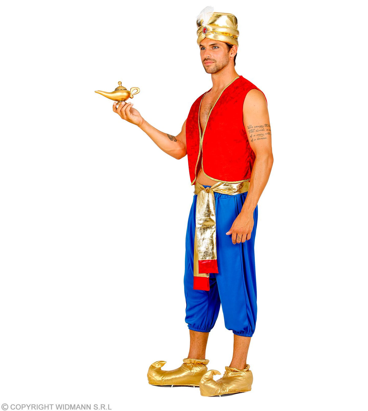 Aladdin Kostüm mit Weste, Hose, Turban und Gürtel