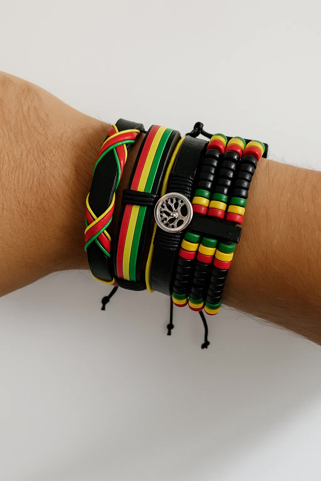 Reggae Armband – Rasta 4-teilig