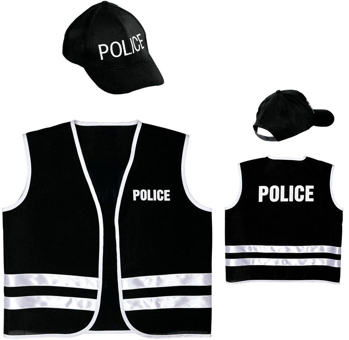 Polizei Weste für Kinder mit Police Mütze