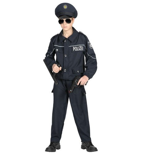 Polizist Kostüm für Kinder mit deutscher Aufschrift
