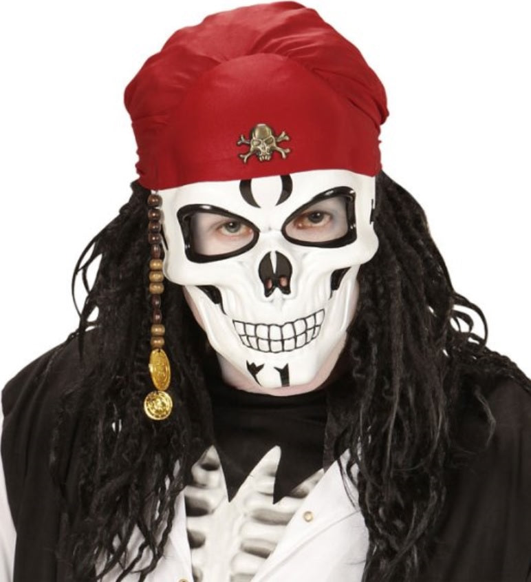 Skelett Maske Pirat mit Kopftuch – Totenkopf Maske