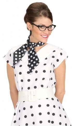 50er Jahre Rockabilly Halstuch rosa und weiss gepunktet