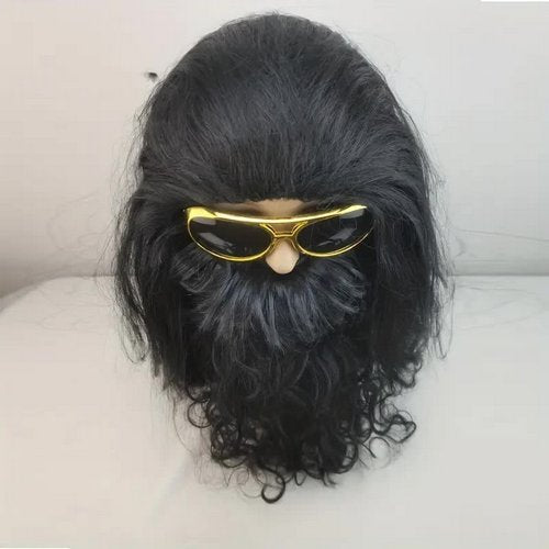 Perücke mit Bart und Brille – Professor Set