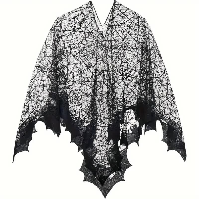 Spinnen Poncho Halloween mit Spinnweben
