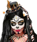 Voodoo Mini-Zylinder Haarschmuck mit Totenkopf und Knochen