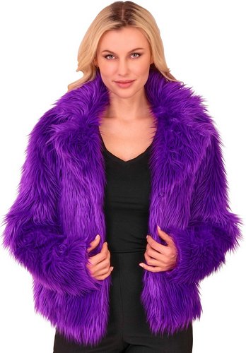 Kurze Plüschjacke Damen – 80er Fake Fur
