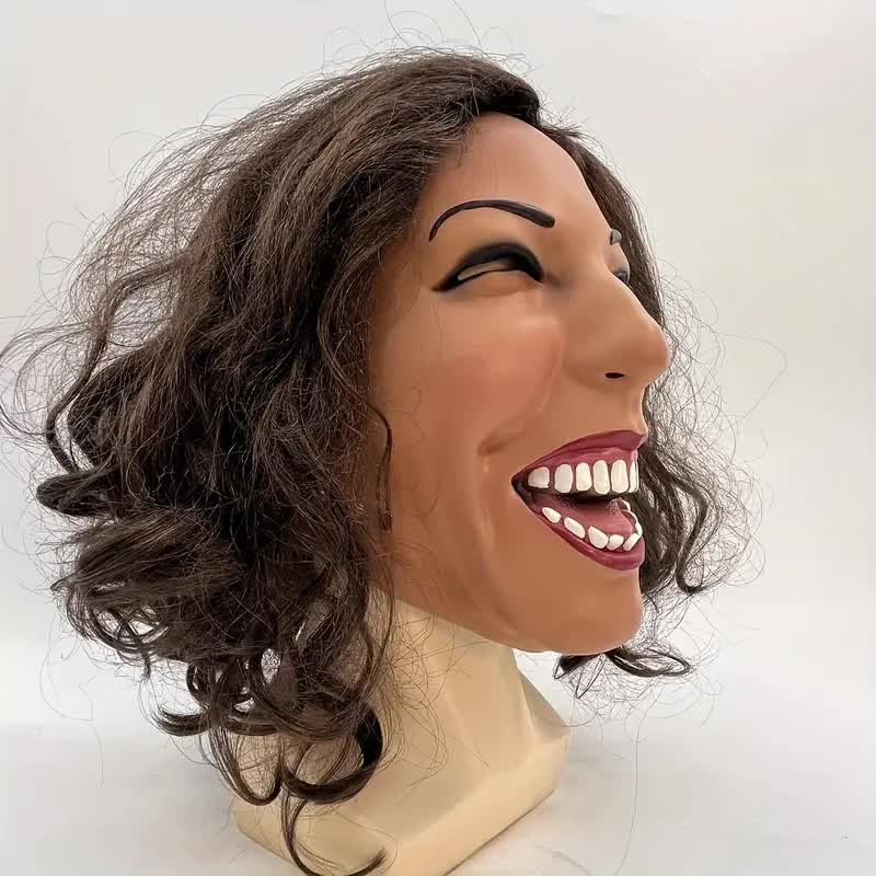 Lachende Frau Maske aus Latex