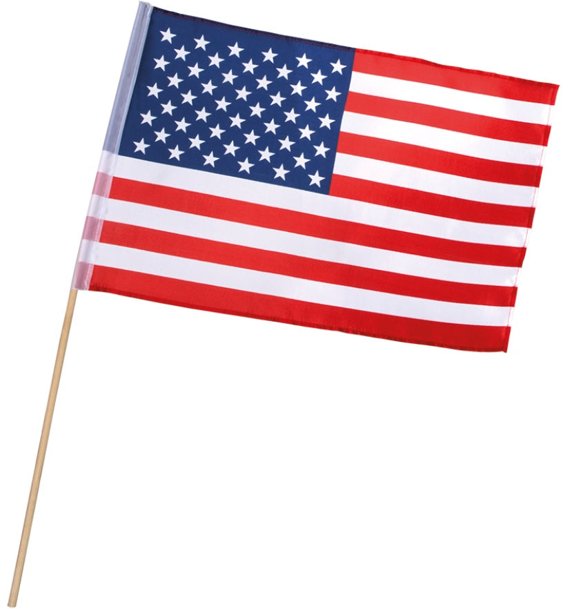 USA Fahne mit Holzstange – Amerika Flagge