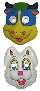 Tiermasken Katze & Hase für Fasnacht und Deko