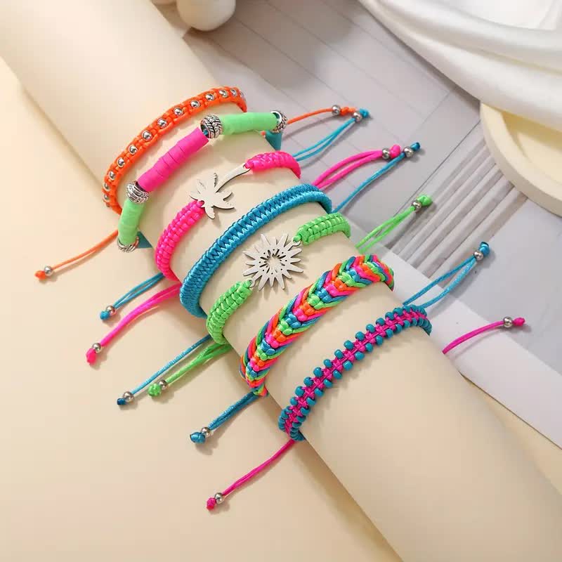80er Jahre Armbänder Set – 7-teilig