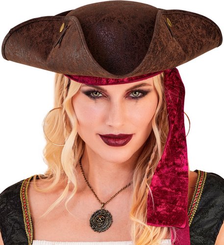 Dreispitz Piratenhut in Lederimitat