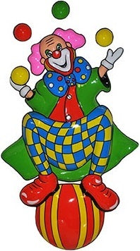 Clown mit Jonglierbällen – Fensterdeko