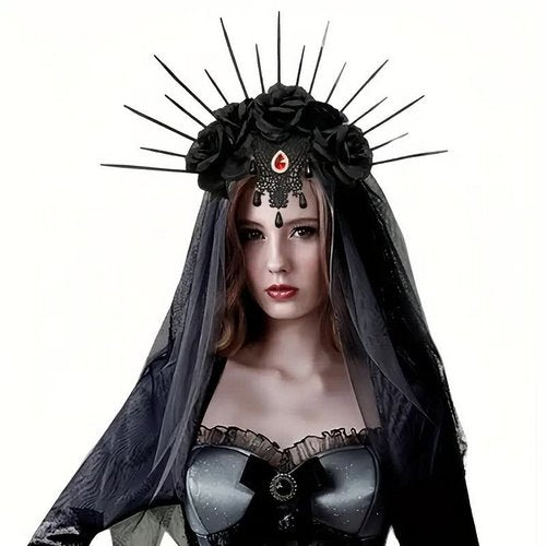 Halloween Schleier mit Stirnschmuck
