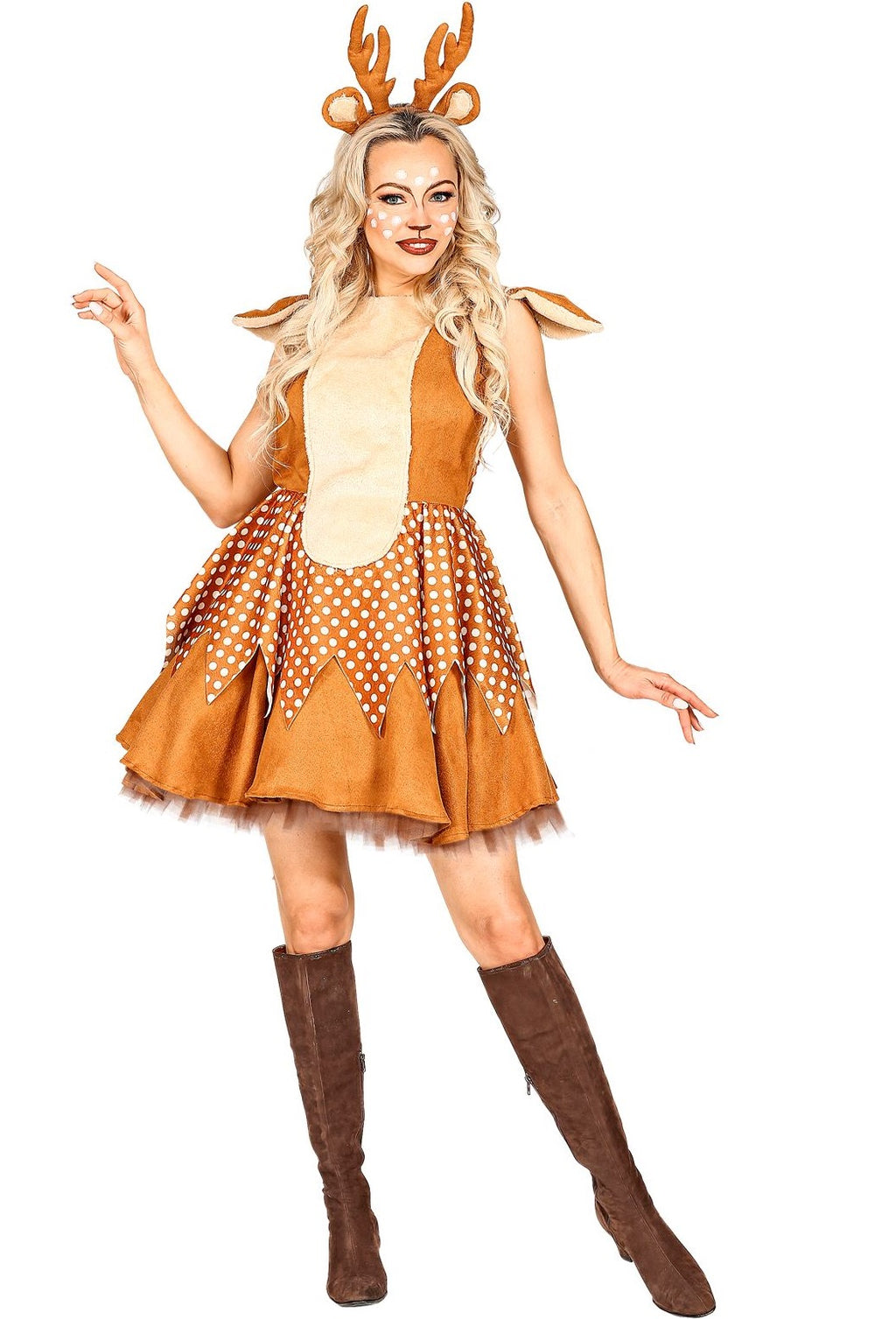 Bambi Kostüm Reh mit Geweih, Kleid