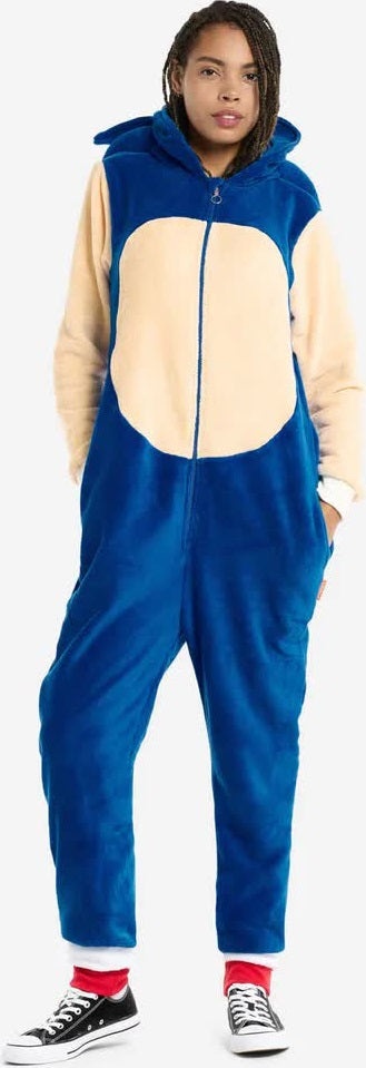 Sonic Kostüm für Erwachsene, Cosplay-Overall mit Kapuze