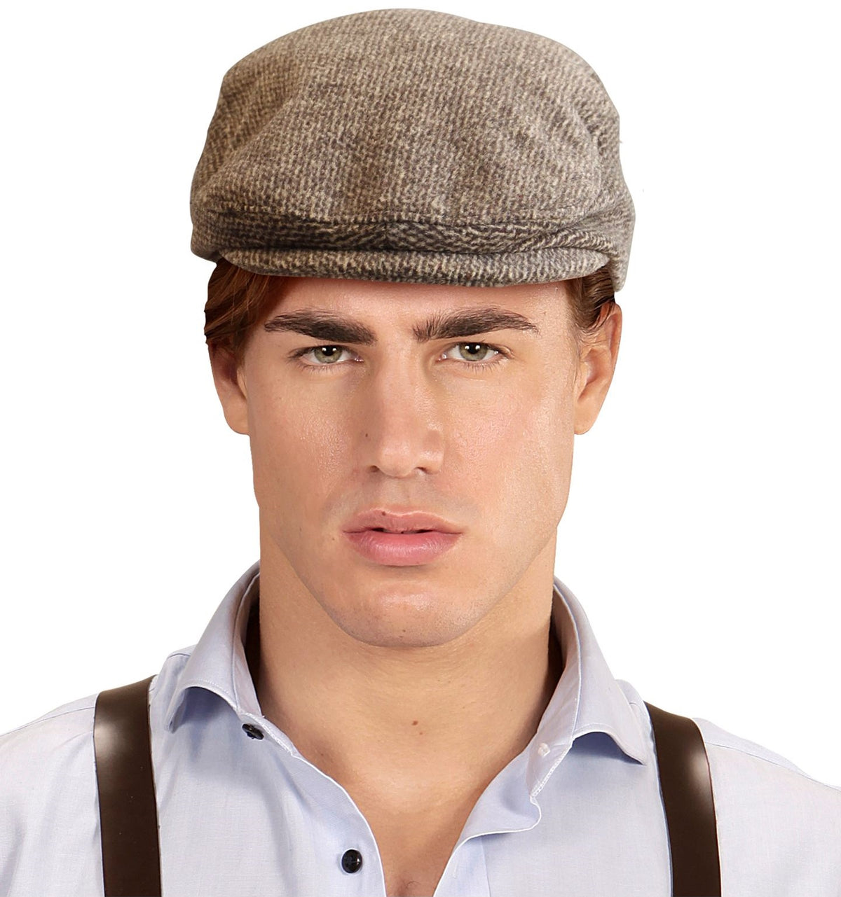 Schiebermütze Flat Cap im Tweed-Stil