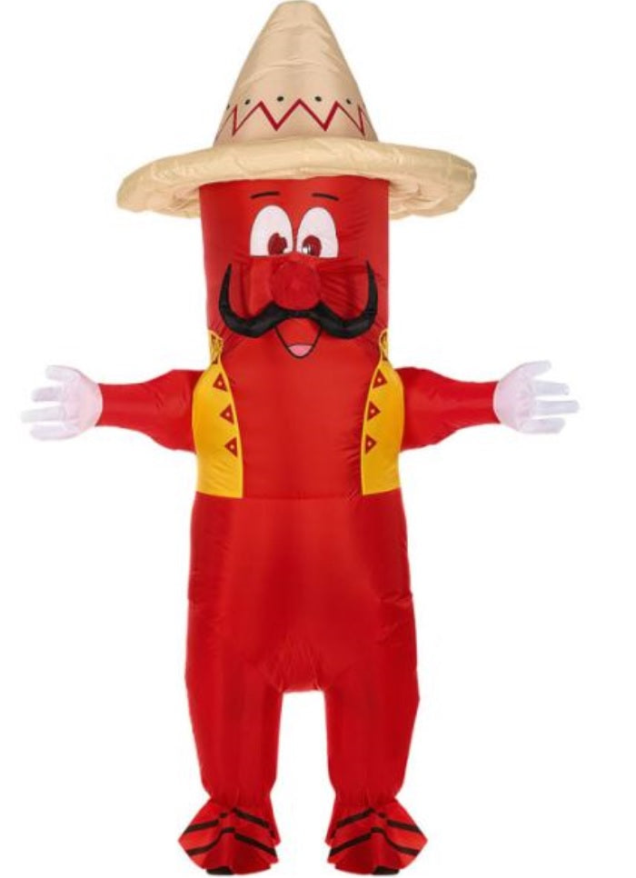 Chili Kostüm aufblasbar mit Sombrero