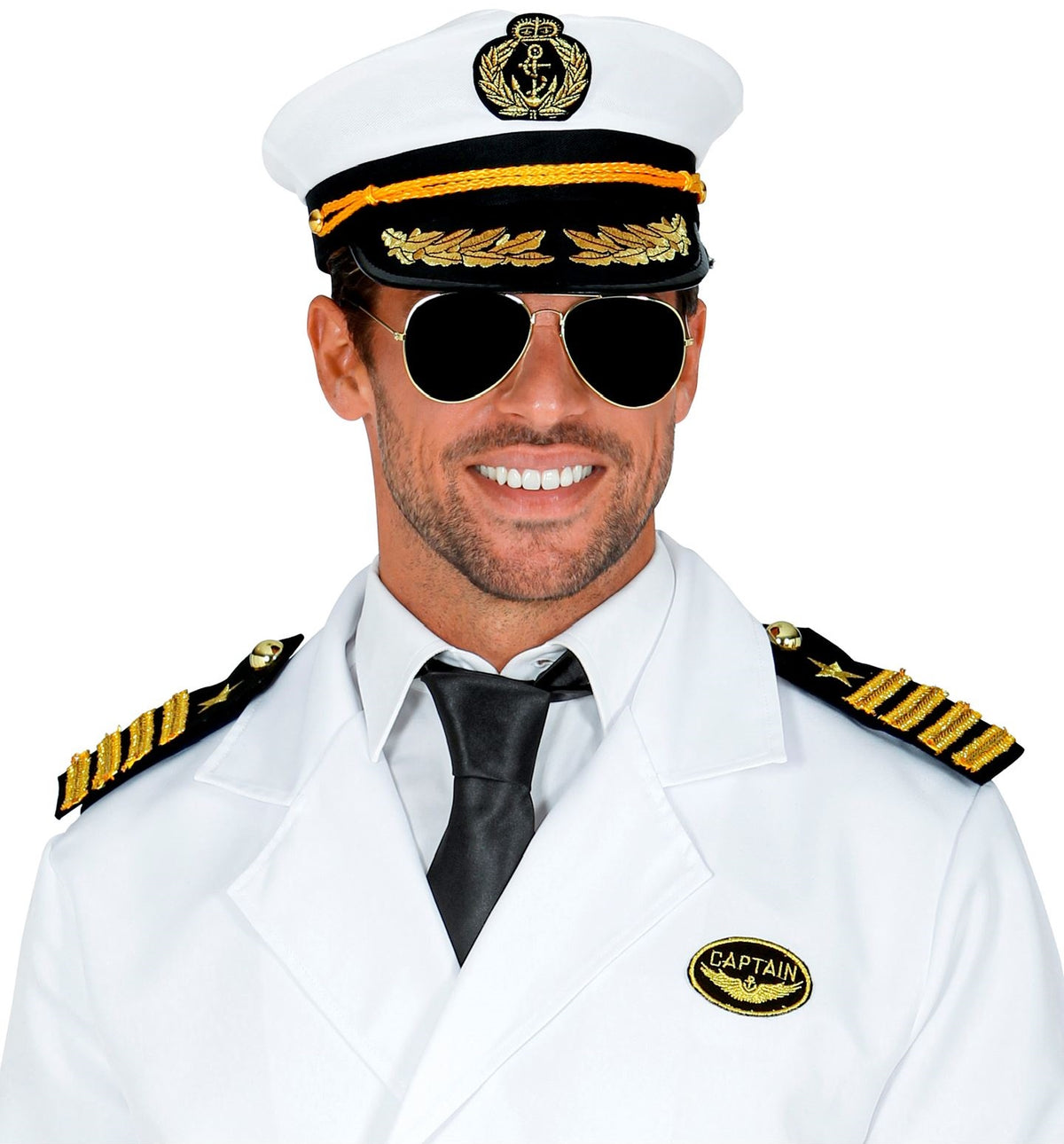 Kapitänsmütze mit Brille und Patten