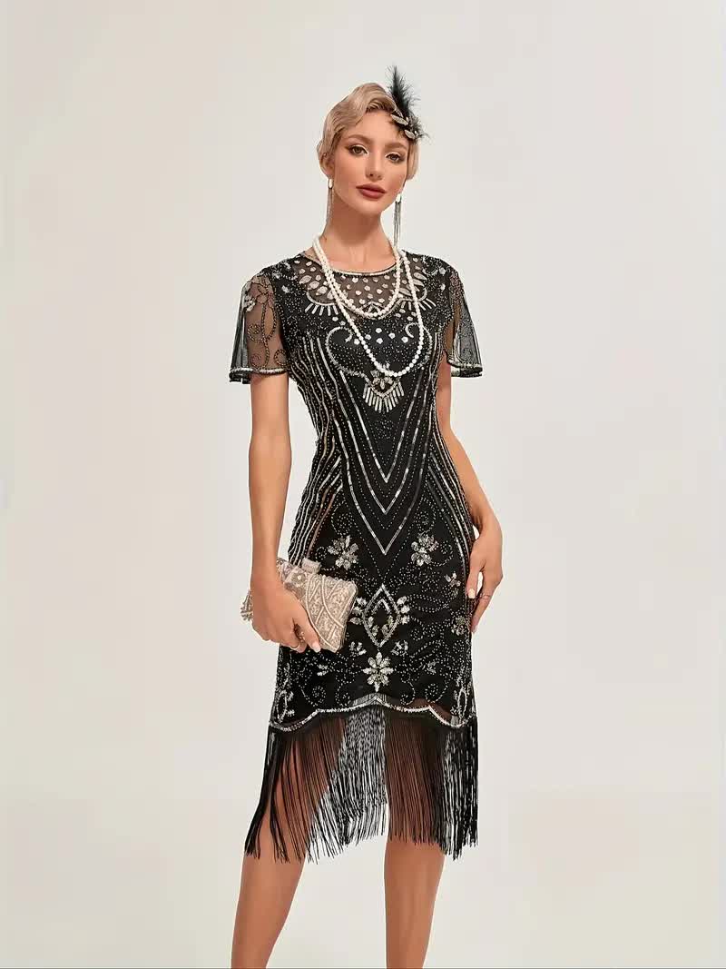 20er Jahre Kleid mit Pailletten – Flapper