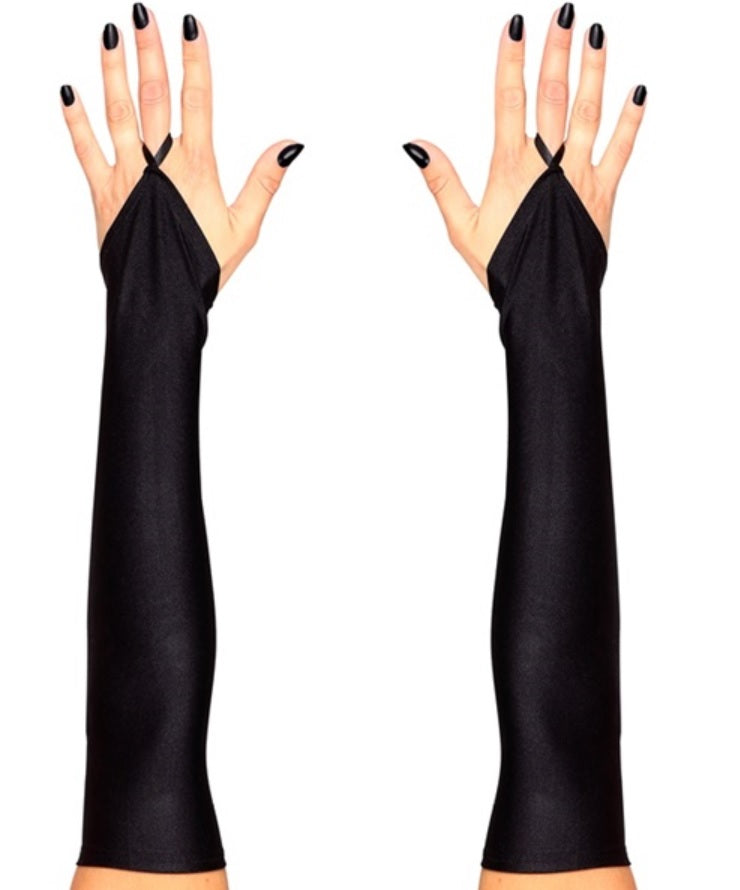 1920er Handschuhe – fingerlose Satinhandschuhe