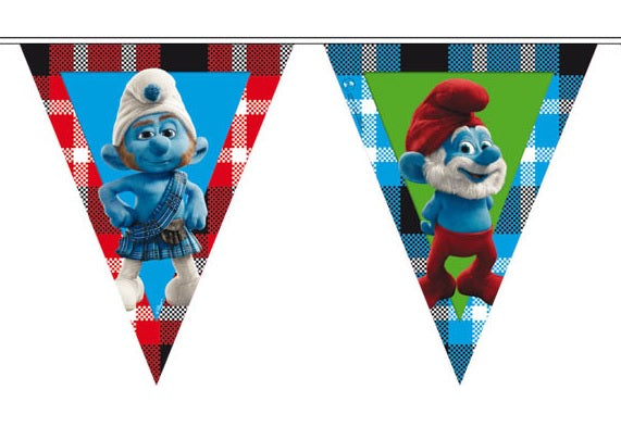 Schlumpf Girlande – Party Deko