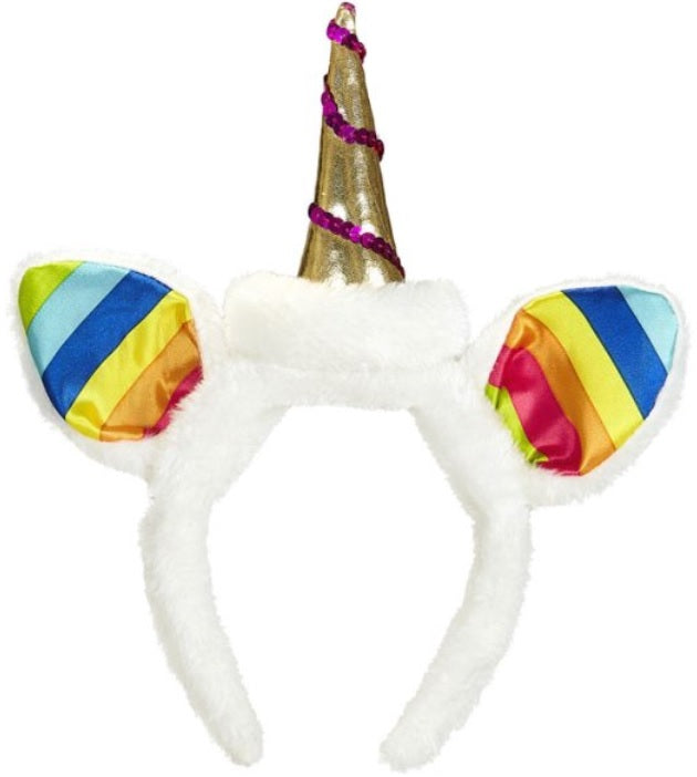 Einhorn Haarreif mit goldigem Horn