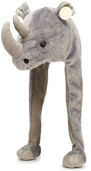 Nashorn Mütze – Plüsch Tiermütze Safari