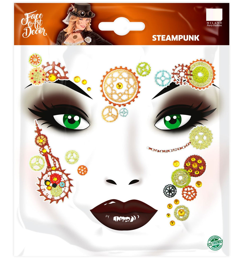 Steampunk Zahnrad Sticker mit Steinchen