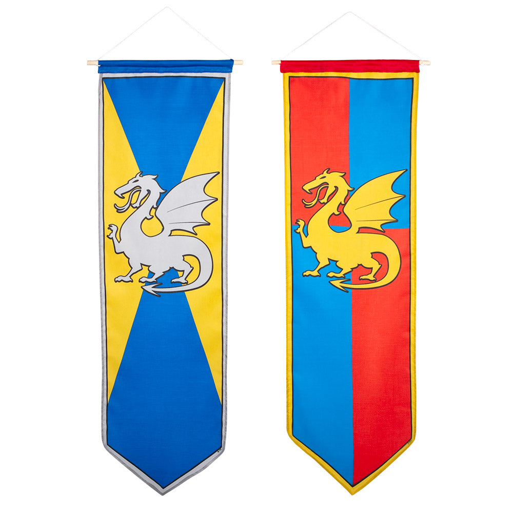 Ritter Flaggen mit Drachen – 2 Stück