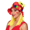 Clown Hut mit Sonnenblume und Haaren