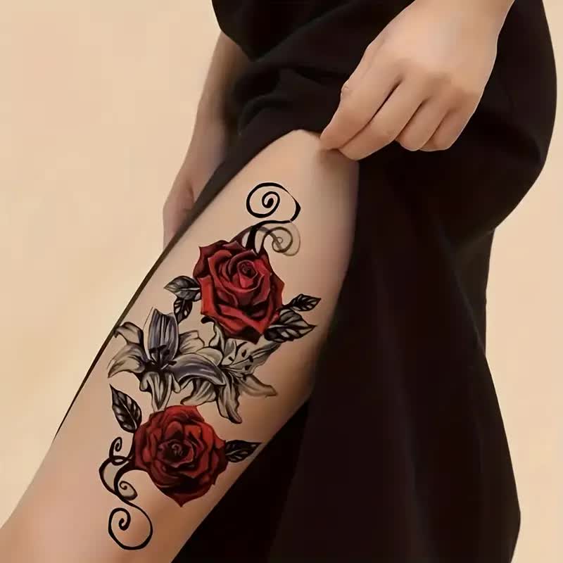 Rosen Tattoos mit Lilien – Rocker