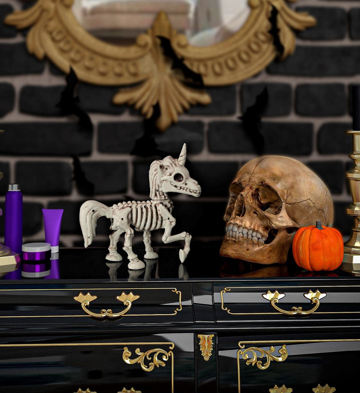 Einhorn Skelett – Halloween Dekoration