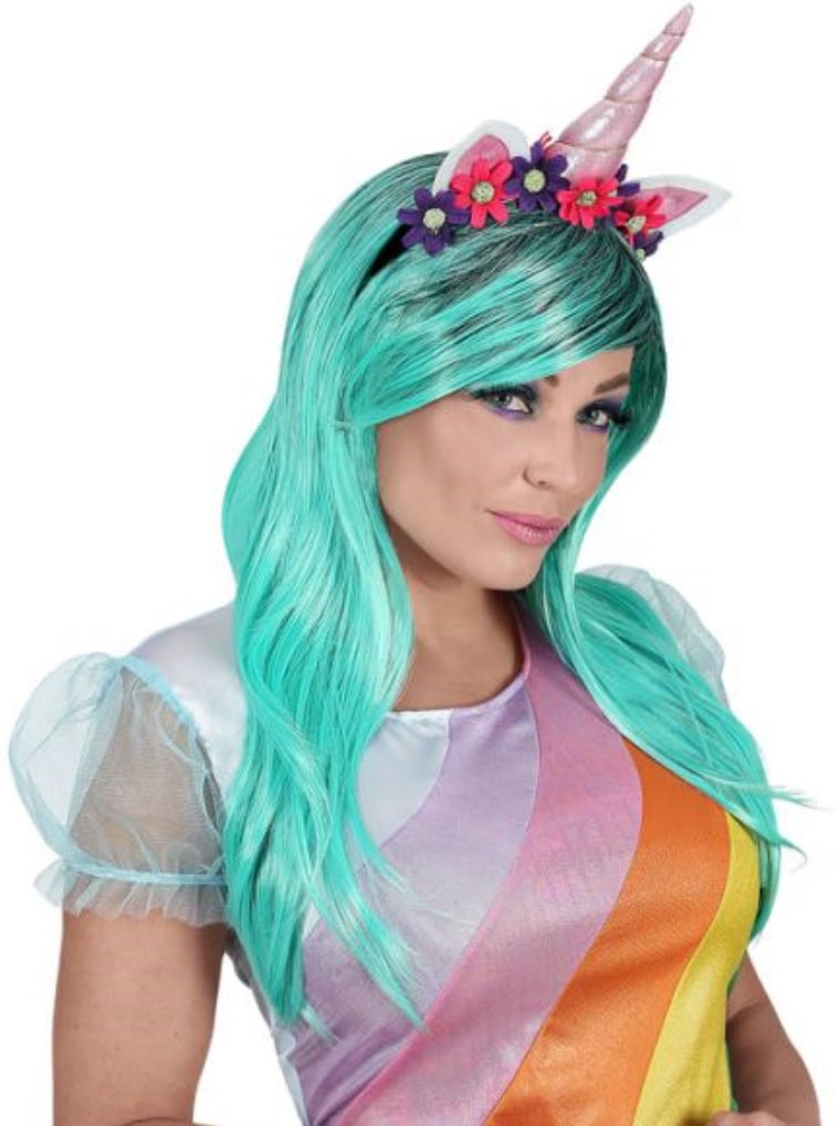 Einhorn Perücke mit Haarreif – Unicorn Set
