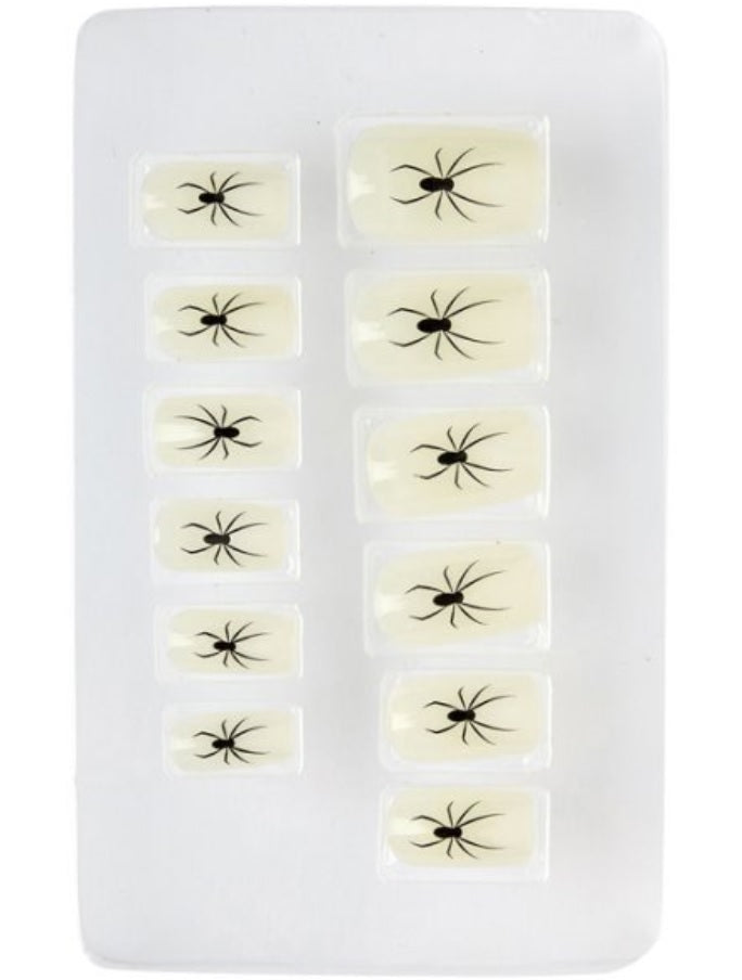 Fingernägel mit Spinnen – Glow in the Dark