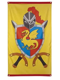 Ritter Fahne mit Drachen Wappen – Mittelalter Deko