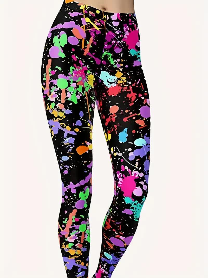 Crazy Print Leggings für die 80er und 90er Jahre Party
