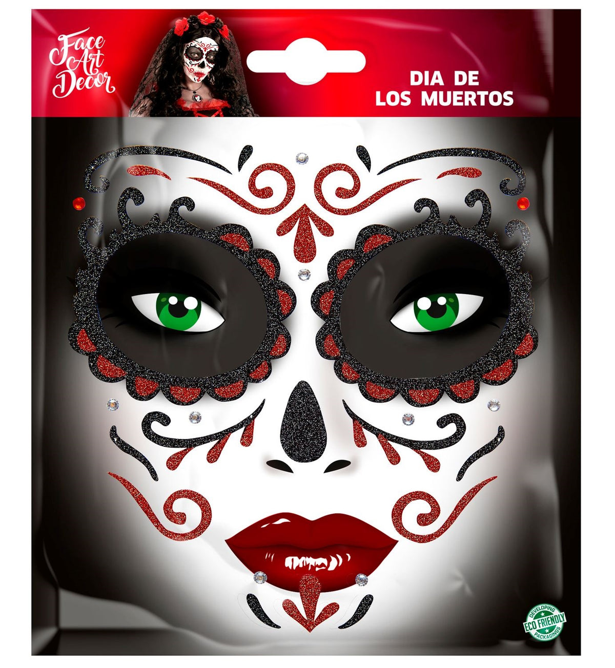 La Catrina Gesichtssticker mit 10 Steinchen