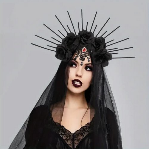 Halloween Schleier mit Stirnschmuck