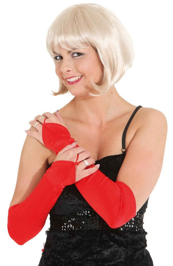 Satinhandschuhe fingerlos – Burlesque
