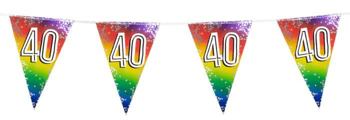 40. Geburtstag Girlande regenbogenfarbig